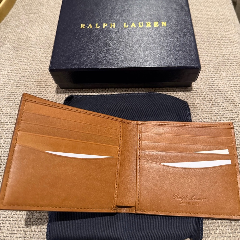 Ralph Lauren Brown Leather Billfold Wallet